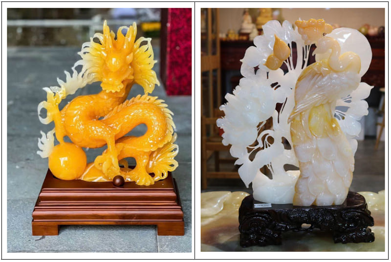 Bộ long phụng bằng ngọc - quà tặng khai trương mang đến sự hài hòa, thịnh vượng