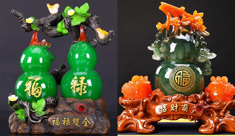 Hồ lô ngọc đặt trên bàn làm việc giúp hóa giải bệnh tật và xui xẻo